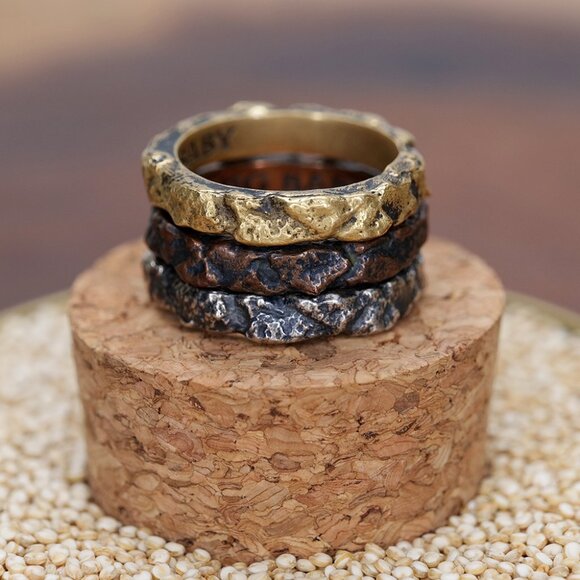 King Baby Temple Ruin Multi Colored Tri Stack Ring - Size 12 (NEW) - Picture 1 of 2